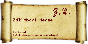 Zámbori Merse névjegykártya